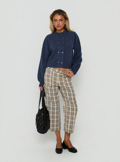 Kammi Button Up Cardigan Navy