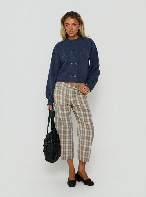 Kammi Button Up Cardigan Navy