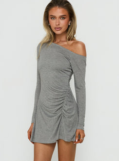 Neriya Ruched Long Sleeve Playsuit Grey
