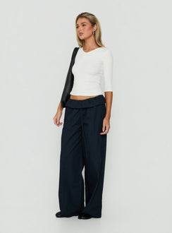 Amaiza Frill Drawstring Straight Leg Pants Navy