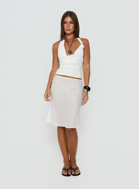Esperia Halter Cowl Neck Top White