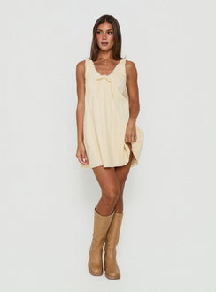 Antiquity Swing Mini Dress Butter Yellow
