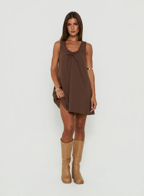 Antiquity Swing Mini Dress Chocolate