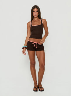 Karhlie Micro Shorts Brown / Coral