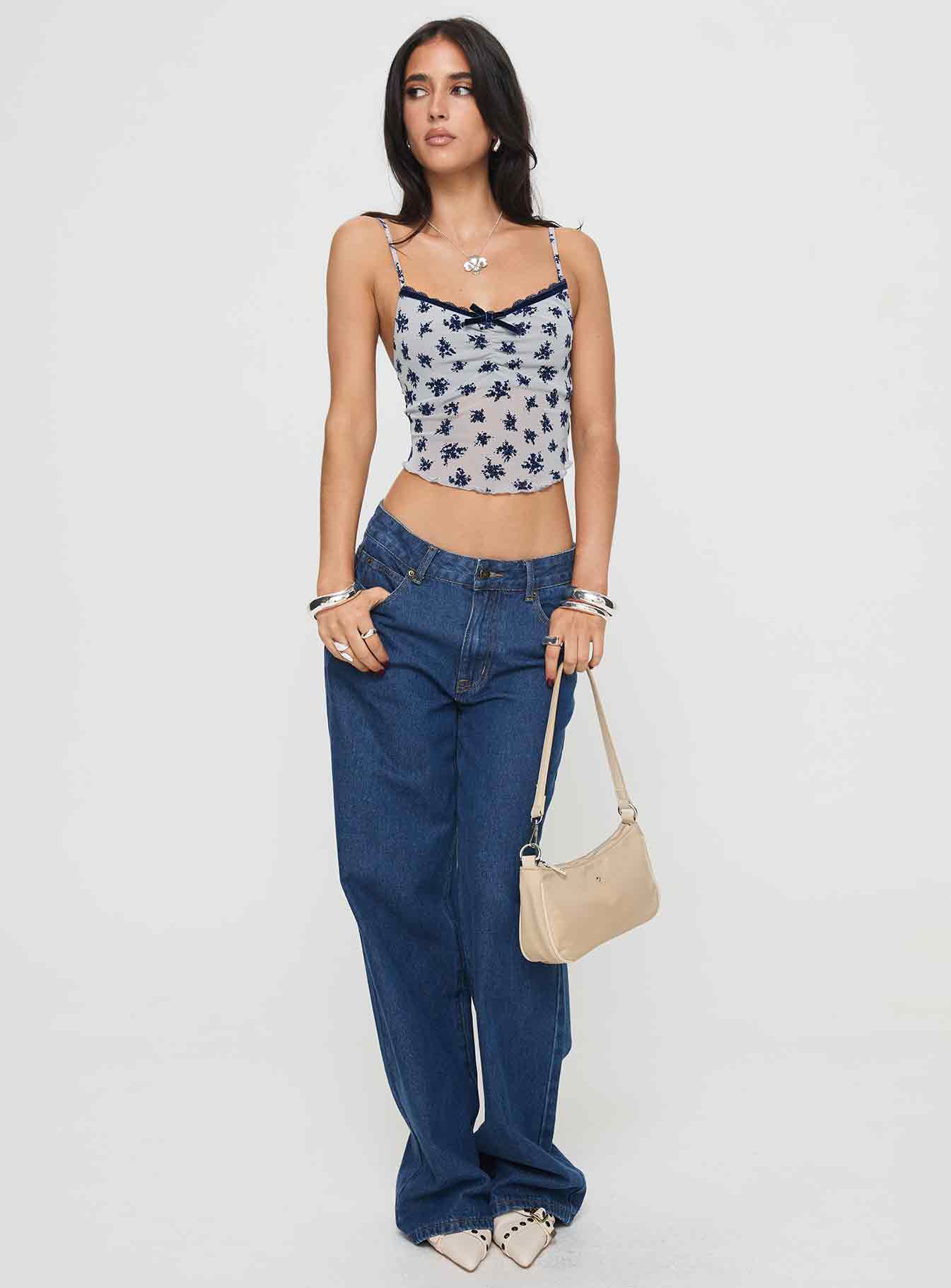 Norde Top Floral Cluster Pale Grey