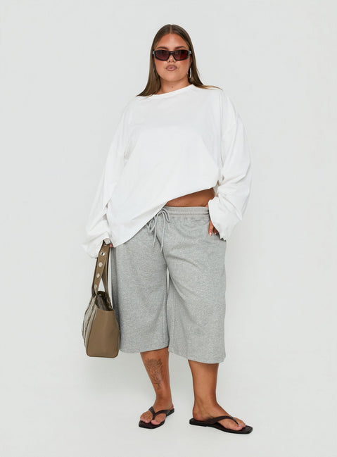 Nikko Longline Fleece Shorts Grey Marle Curve