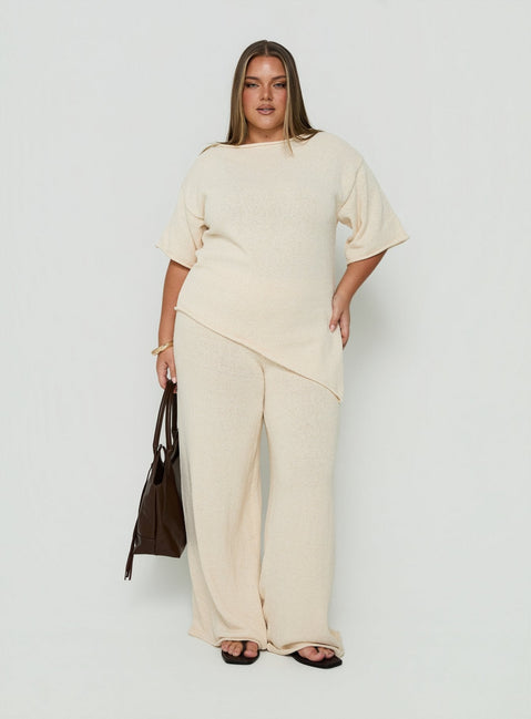 Amelise Knit Poncho Beige Curve