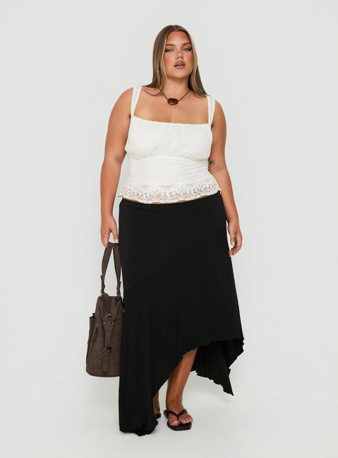 Starlina Lace Trim Cami Top White Curve