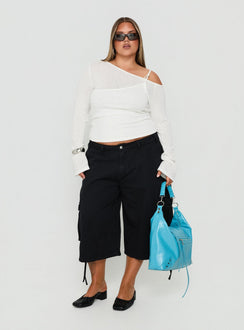 Rosca Layered Long Sleeve Top White Curve