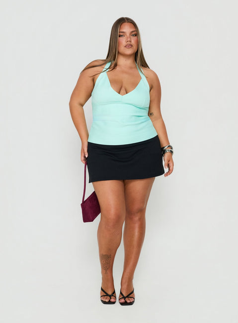 Sefina Bandage Halter Neck Top Aqua Curve
