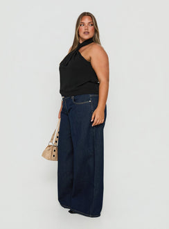 Tidal Wave Low Rise Straight Leg Jeans Raw Denim Curve