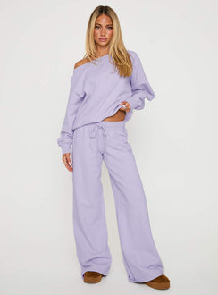 Wellness Off The Shoulder Jumper Washed Lavender
