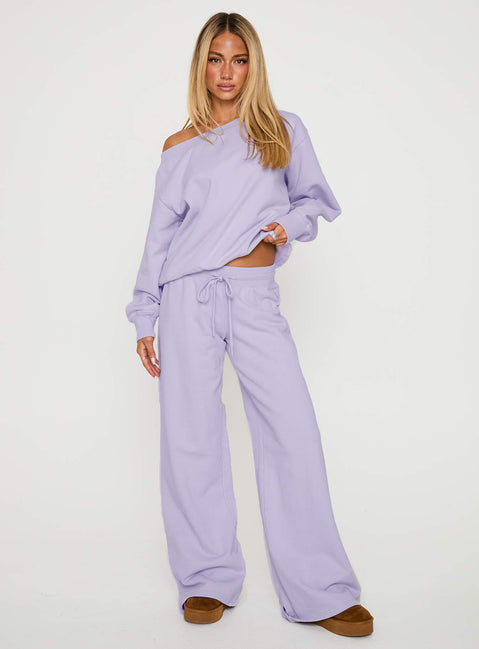 Wellness Off The Shoulder Jumper Washed Lavender
