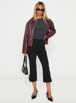 Big Reveal Faux Leather Jacket Burgundy