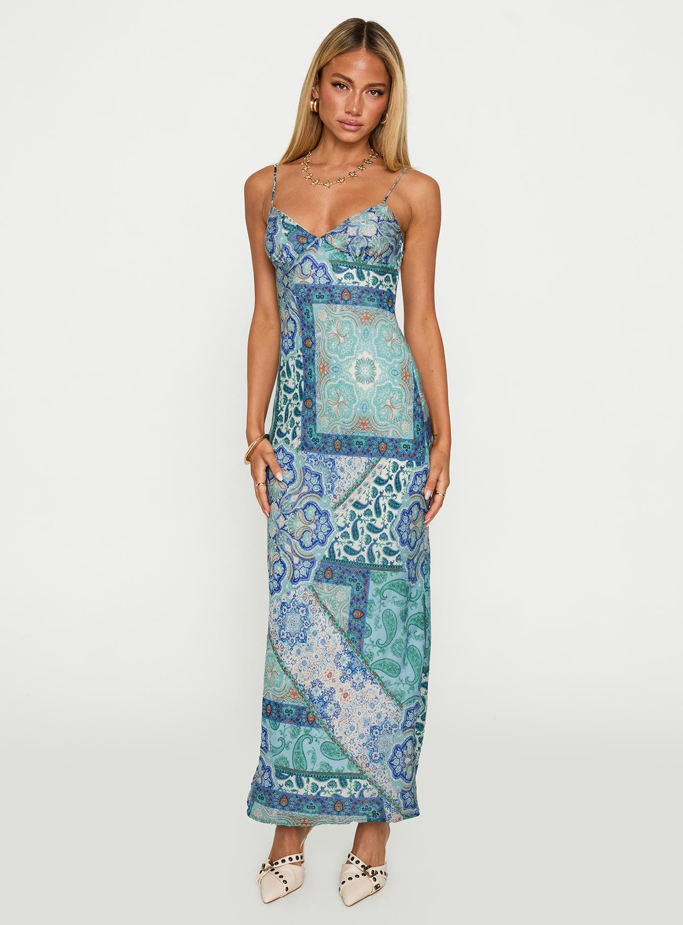 Sugar Plum Maxi Dress Blue Paisley
