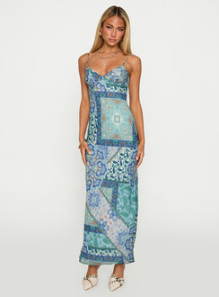Sugar Plum Maxi Dress Blue Paisley