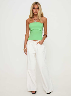 Daqiuri Strapless Foldover Top Green