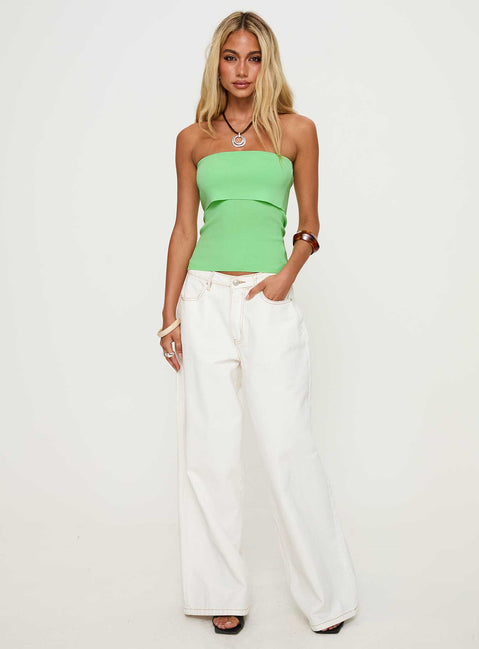 Daqiuri Strapless Foldover Top Green