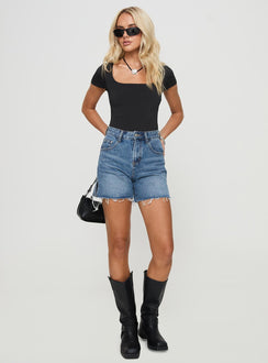 Bodysuit Cap sleeves, square neckline, high cut leg, cheeky style bottom, press clip fastening at base Good stretch, fully lined  Princess Polly Lower Impact 