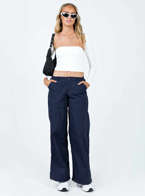 product Princess Polly High Waisted Pants  Annerley Parachute Pants Navy