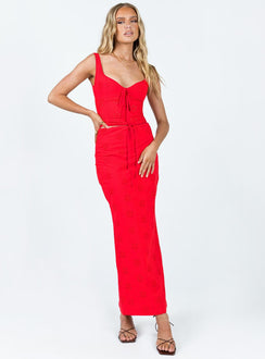 product Flowerfields Maxi Skirt Red Princess Polly  