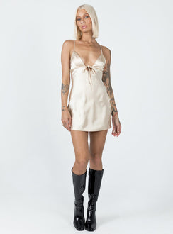 product Princess Polly Scoop Neck  Hadleigh Mini Dress Champagne