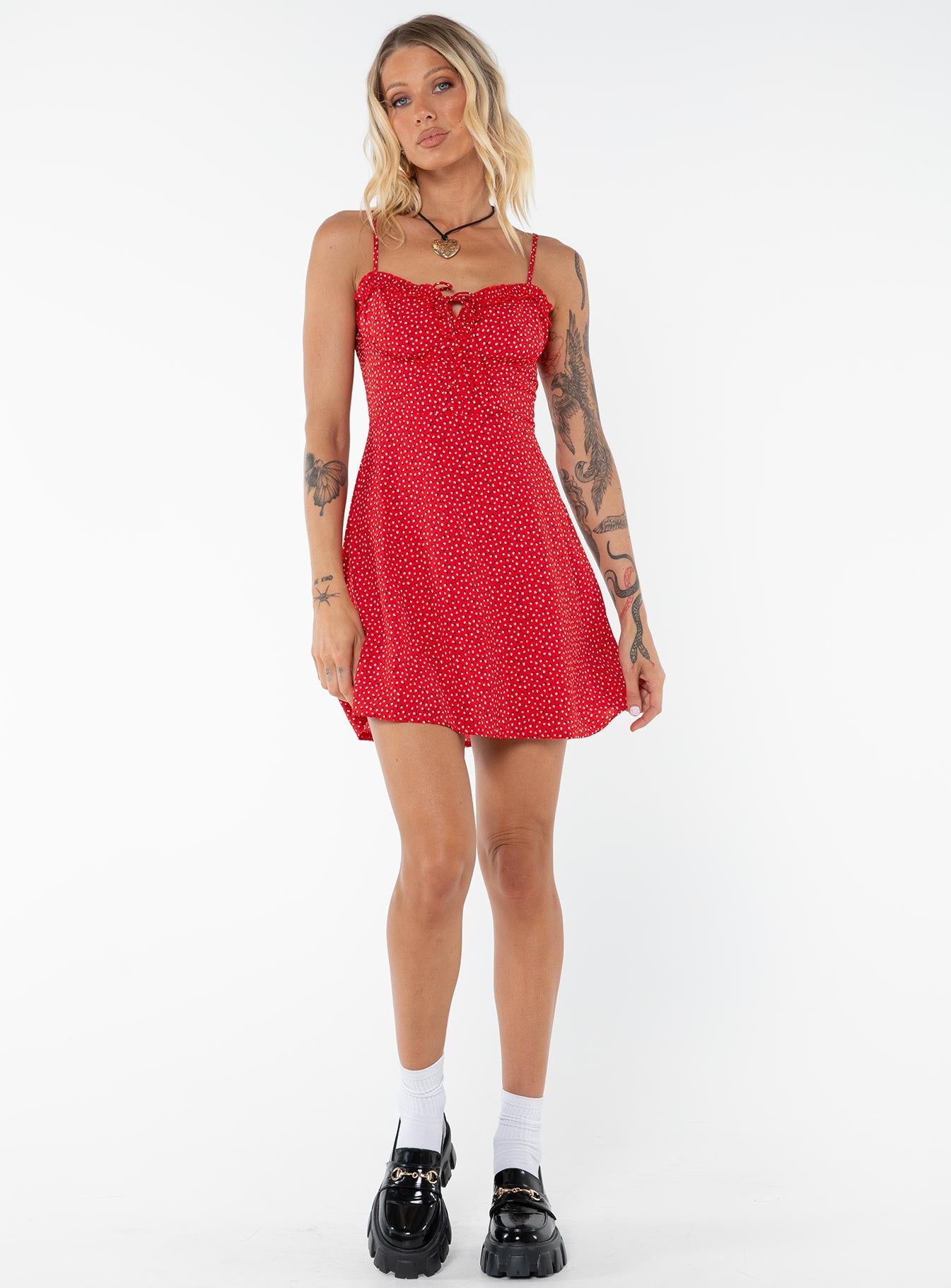 Love Birds Mini Dress Red Tall Love Birds Mini Dress Red Tall