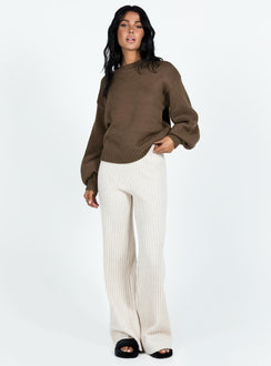 product Harmony Knit Sweater Dark Brown Princess Polly  Long 