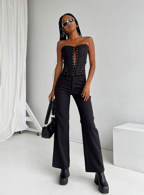 product Princess Polly Low Rise Pants High Waisted Pants  Lulu Pants Black