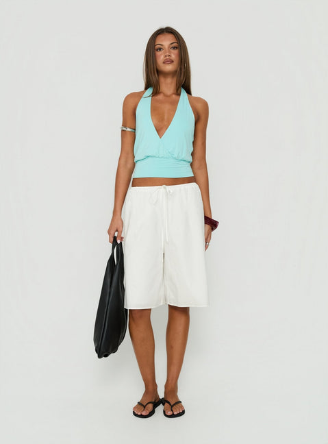 Avirea Relaxed Longline Shorts White