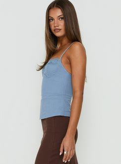 Elsea Structured Cami Top Blue