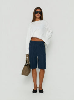 Boe Longline Track Shorts Navy / Yellow