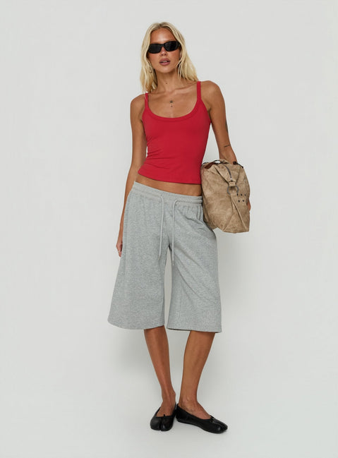 Kasper Cinched Longline Tank Top Fiery Red