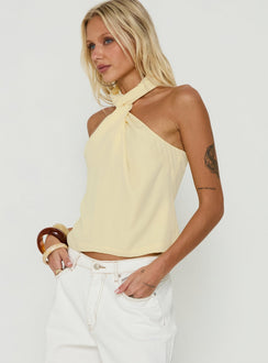 Adalynne Twist Front Top Yellow