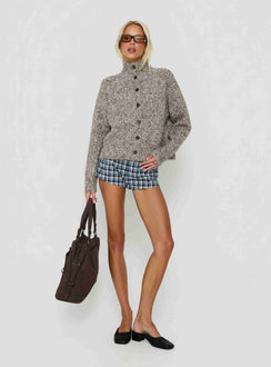 Faida Funnel Neck Knit Jumper Brown Speckle