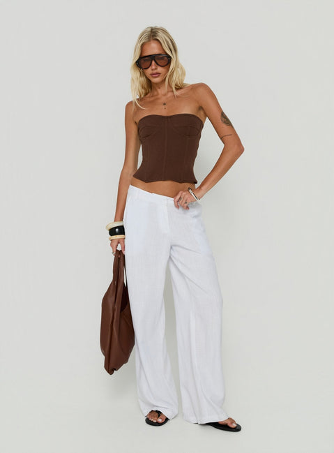 Nolla Strapless Structured Top Chocolate