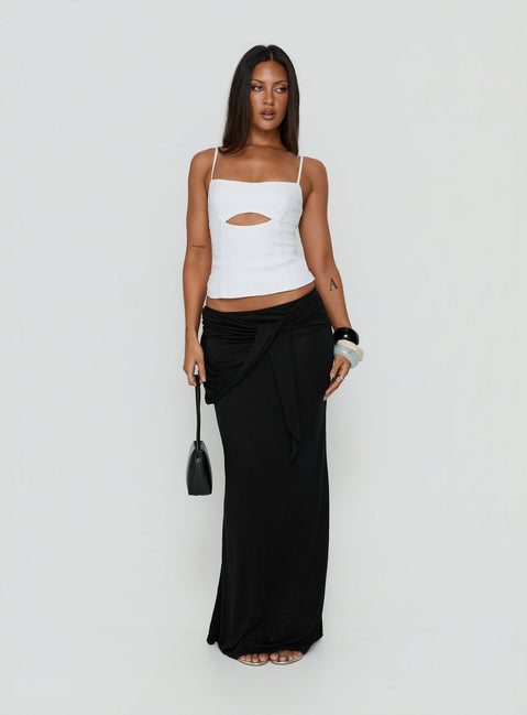 Lenara Cut Out Cami Top White