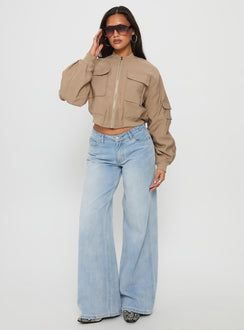 Treyson Pocket Front Jacket Beige