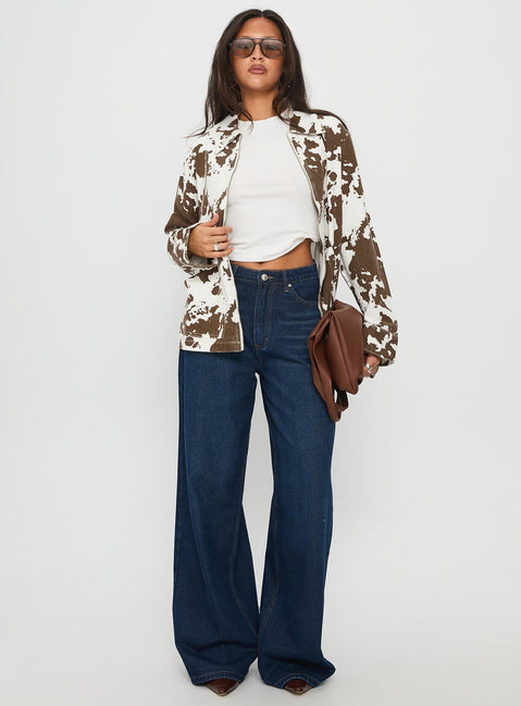 Another Life Zip Through Jacket Cow