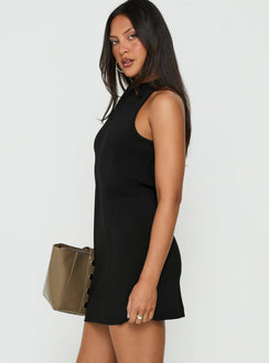 Days Get Dark Asymmetrical Mini Dress Black