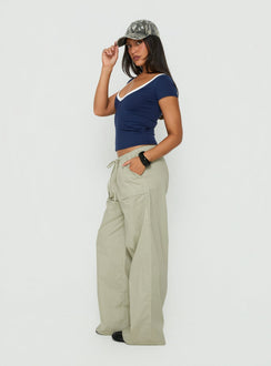 Toren Drawstring Straight Leg Pants Stone