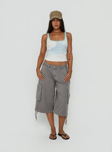 Soft Ember Graphic Tank Top Blue