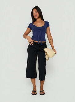 Celinne Layered Micro Bolero Top Navy