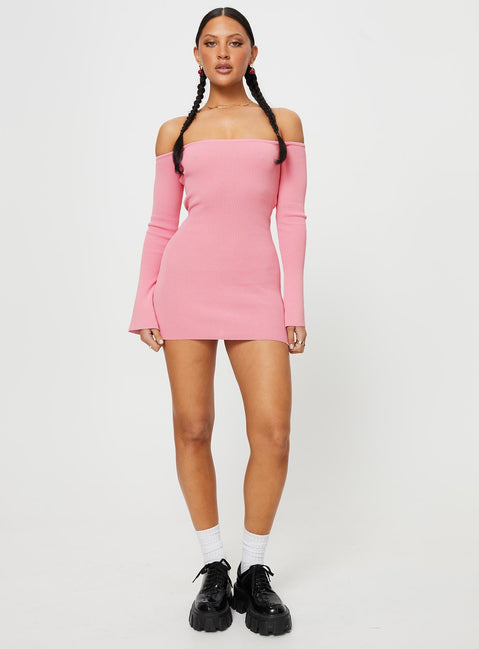 Parisa Long Sleeve Mini Dress Pink