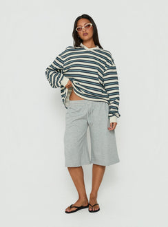 Opollo V Neck Jumper Blue Multi Stripe