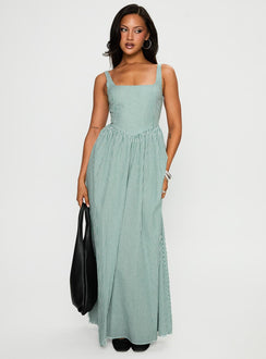 Cartmel Maxi Dress Green / White