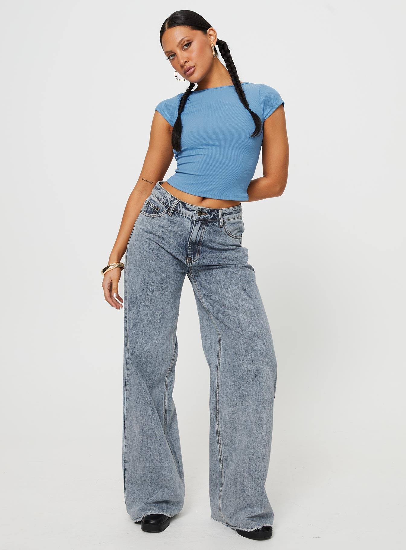 product Princess Polly Sleeveless High Neck  Solita Top Mineral Blue