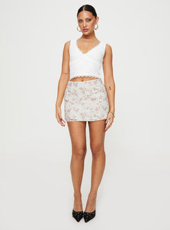 Salmar Mini Skirt Cream / Pink Floral