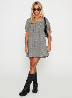 Lilibet Mini Dress Black Gingham