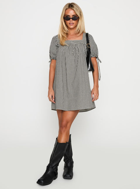 Lilibet Mini Dress Black Gingham